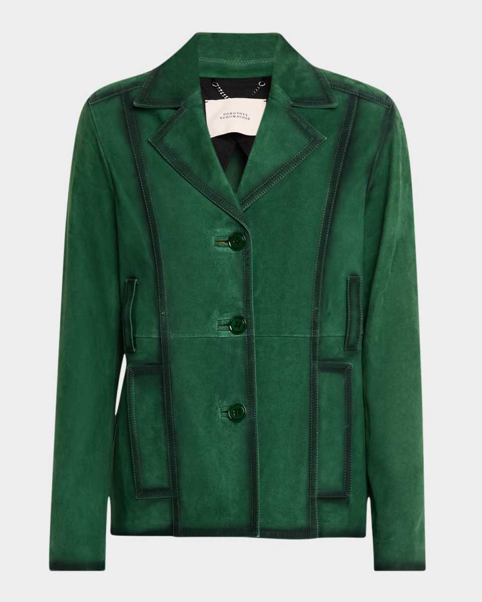 Soft Touch Button-Down Suede Jacket